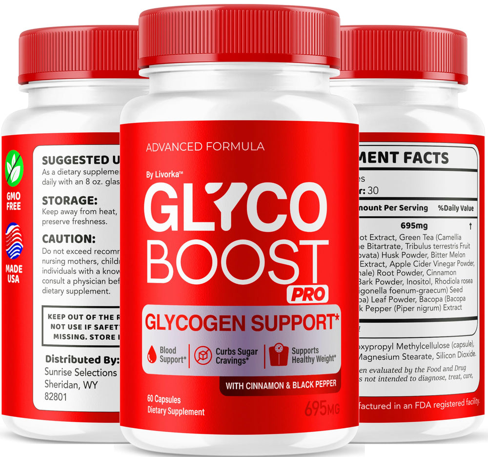 LIVORKA Glyco Boost Pro packaging design for 2-month supply.