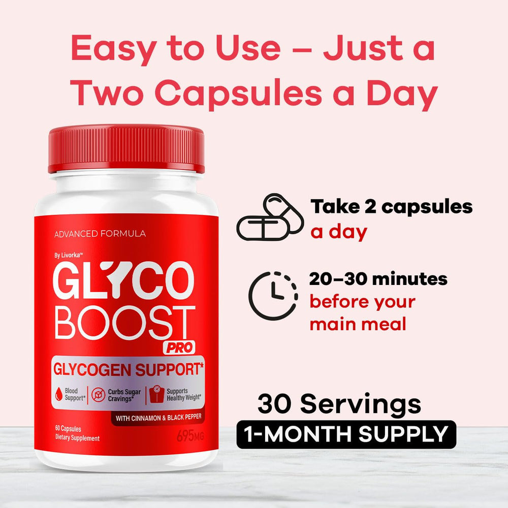 LIVORKA Glyco Boost Pro twin pack back with supplement details.