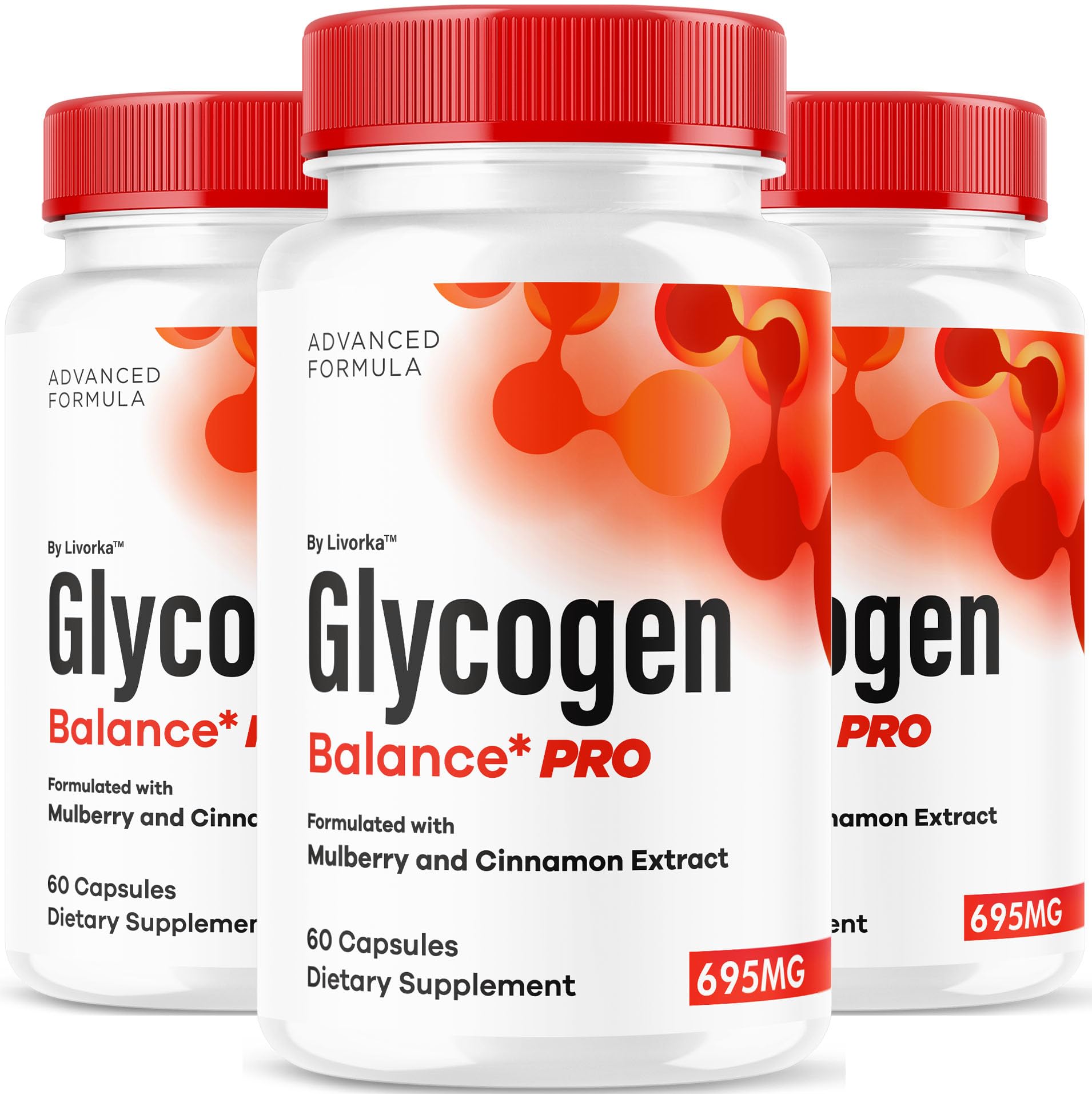 LIVORKA Glycogen Balance Pro 3-pack front view for daily wellness