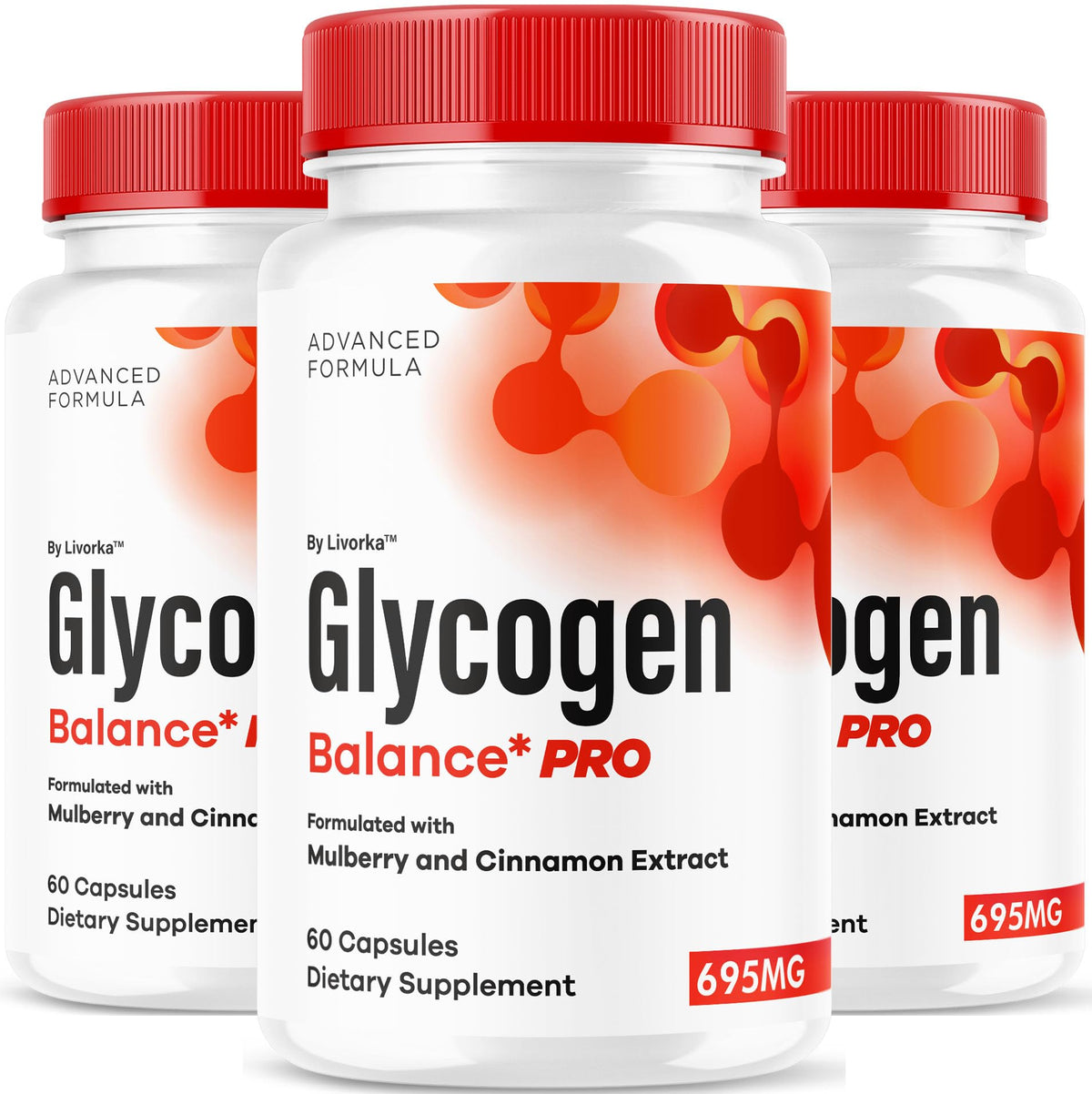 LIVORKA Glycogen Balance Pro 3-pack front view for daily wellness