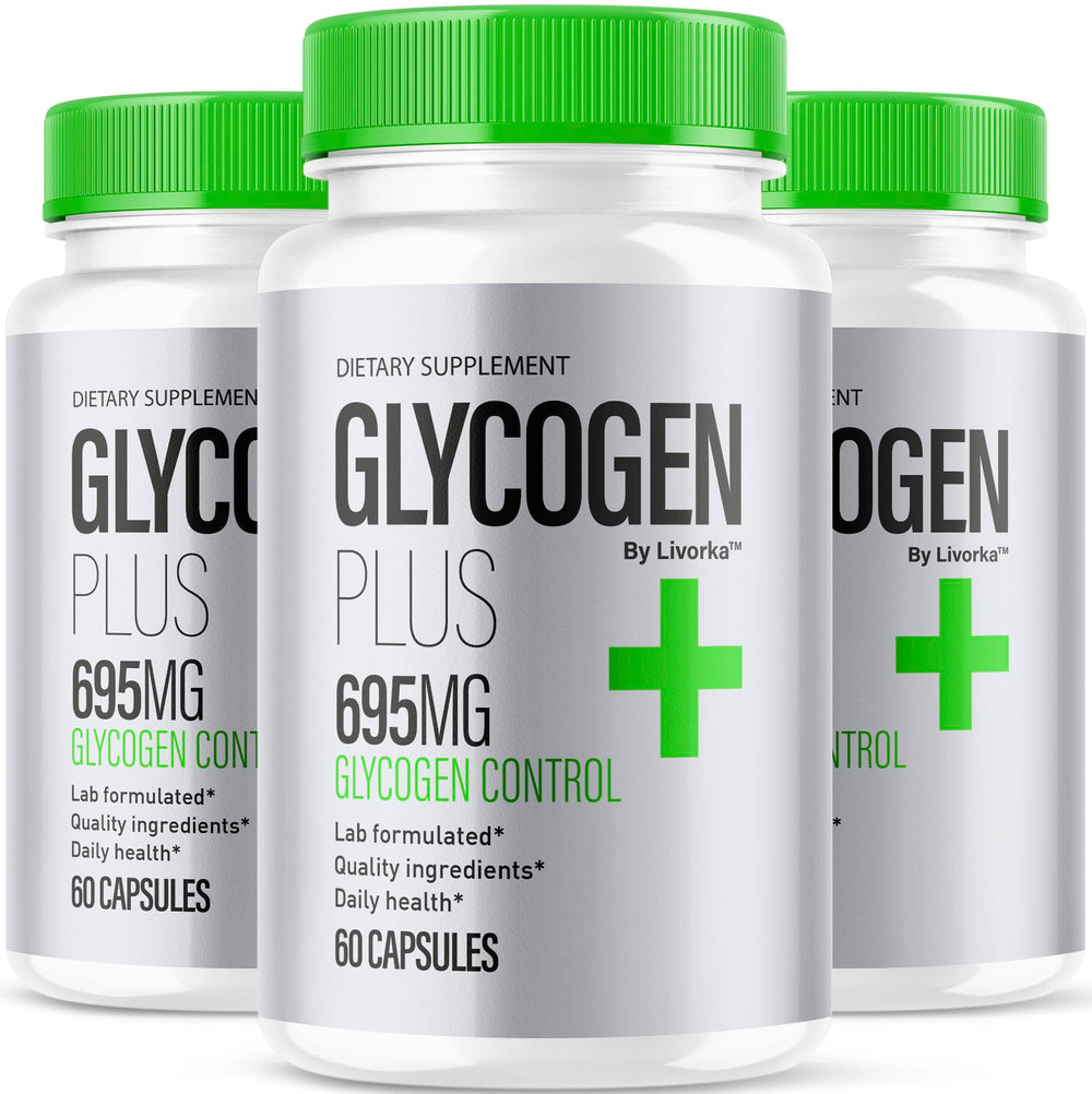 LIVORKA Glycogen Plus bottle front view supports daily wellness routines.