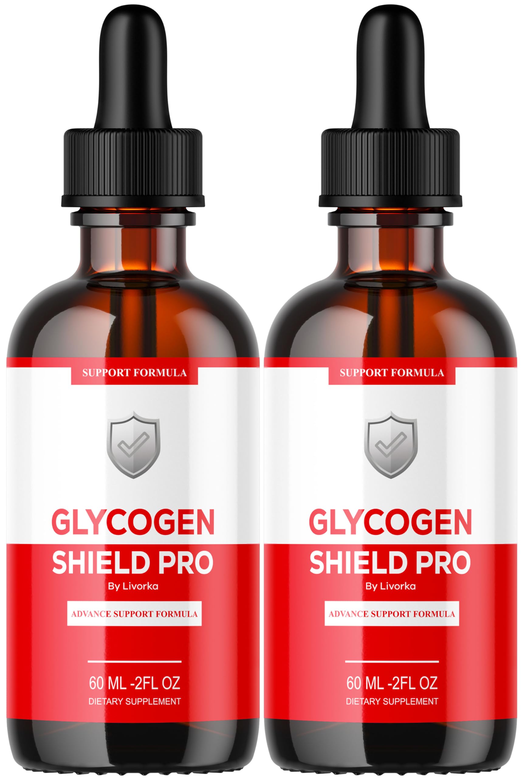 LIVORKA Glycogen Shield Pro bottle side view for convenient daily support.