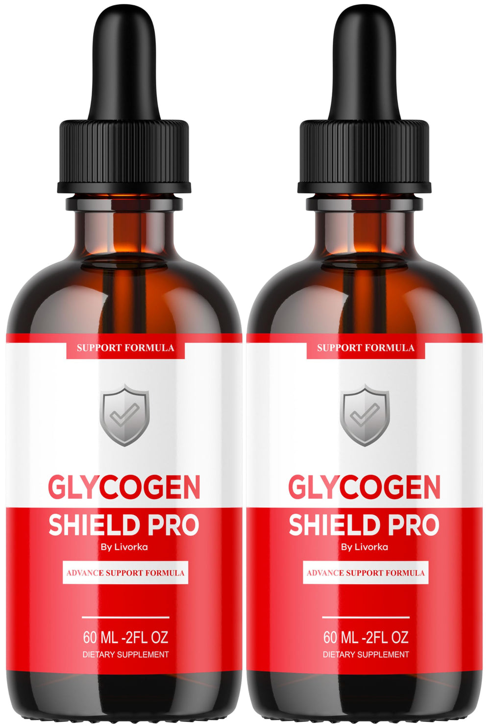 LIVORKA Glycogen Shield Pro bottle side view for convenient daily support.
