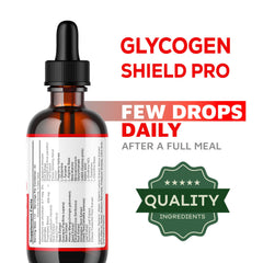 Glycogen Shield Pro drops being poured for quick dosing.