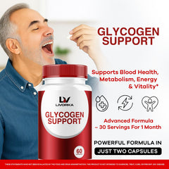 LIVORKA Glycogen Support bottle close-up shows capsule texture and design