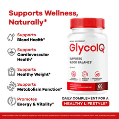GlycoIQ bottle label showcases USA-made GMP-certified quality.
