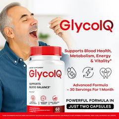 GlycoIQ capsules close-up showing premium, easy-to-swallow form for daily use.
