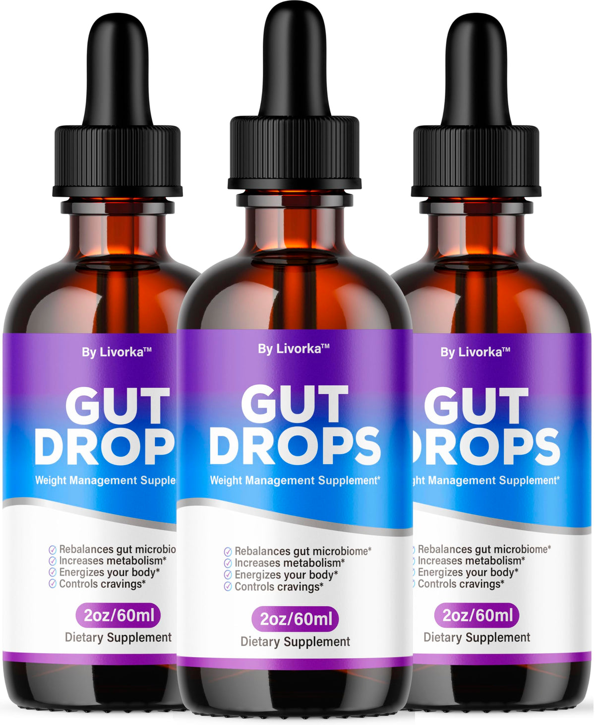 LIVORKA Gut Drops bottle front for natural digestive support