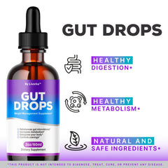 LIVORKA Gut Drops bottle being poured for convenient liquid dosing