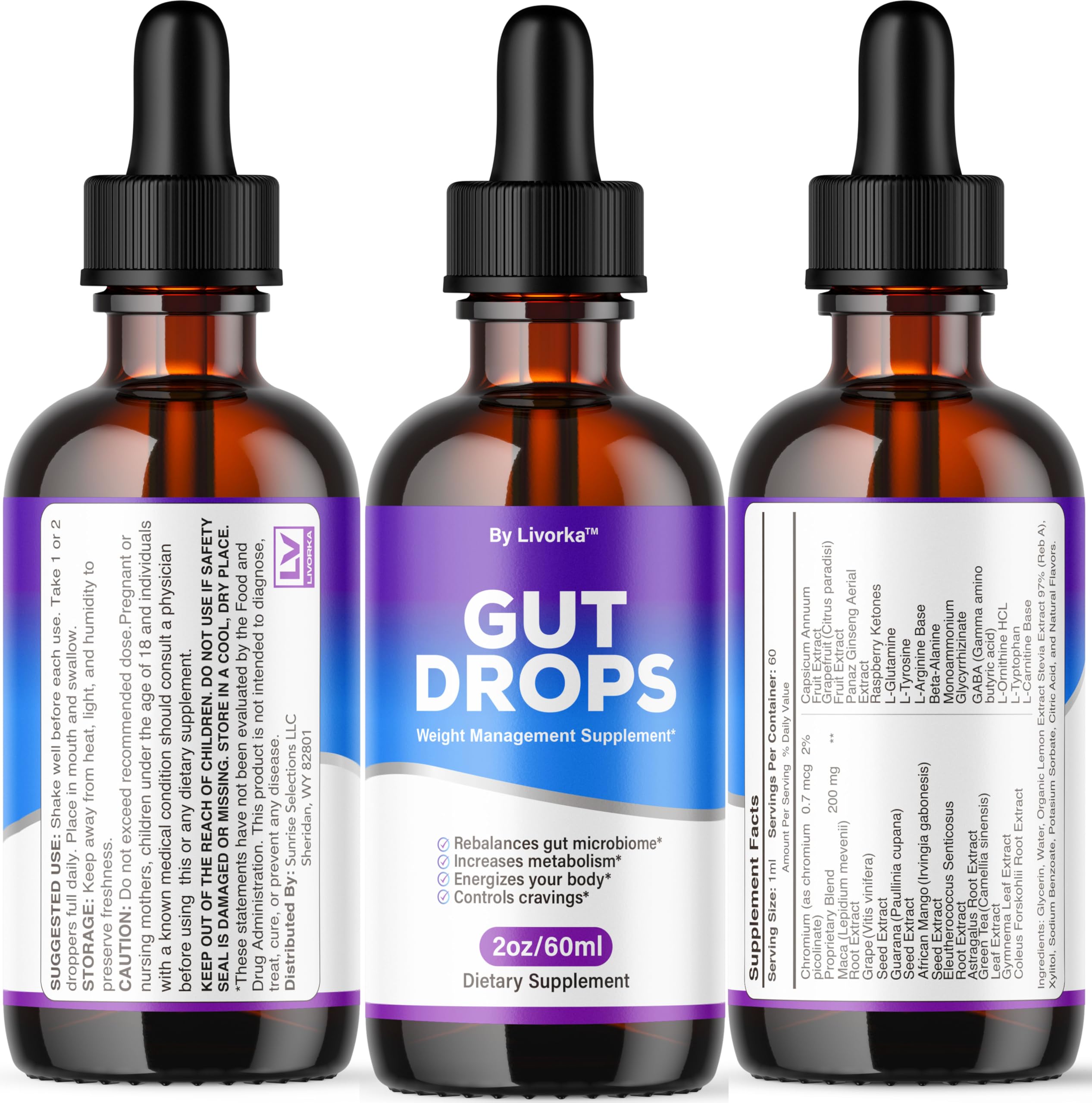 LIVORKA Gut Drops daily‑use with water for simple routine
