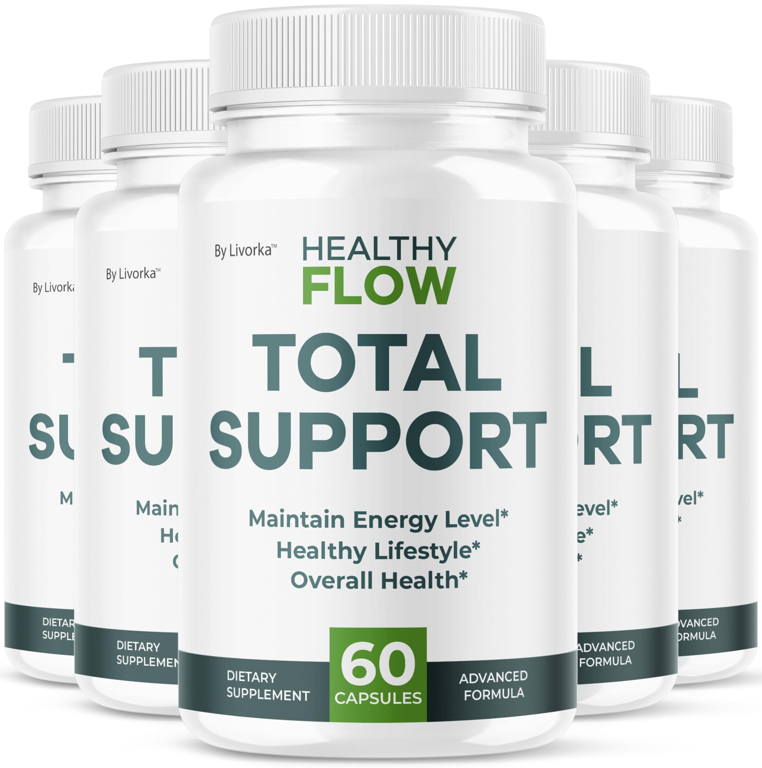 LIVORKA Healthy Flow capsules bottle for convenient daily wellness support.
