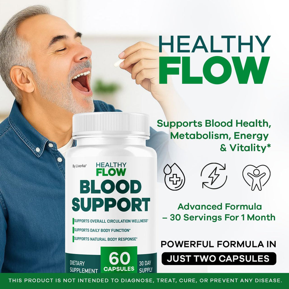 LIVORKA Healthy Flow capsules closeup for easy daily supplementation