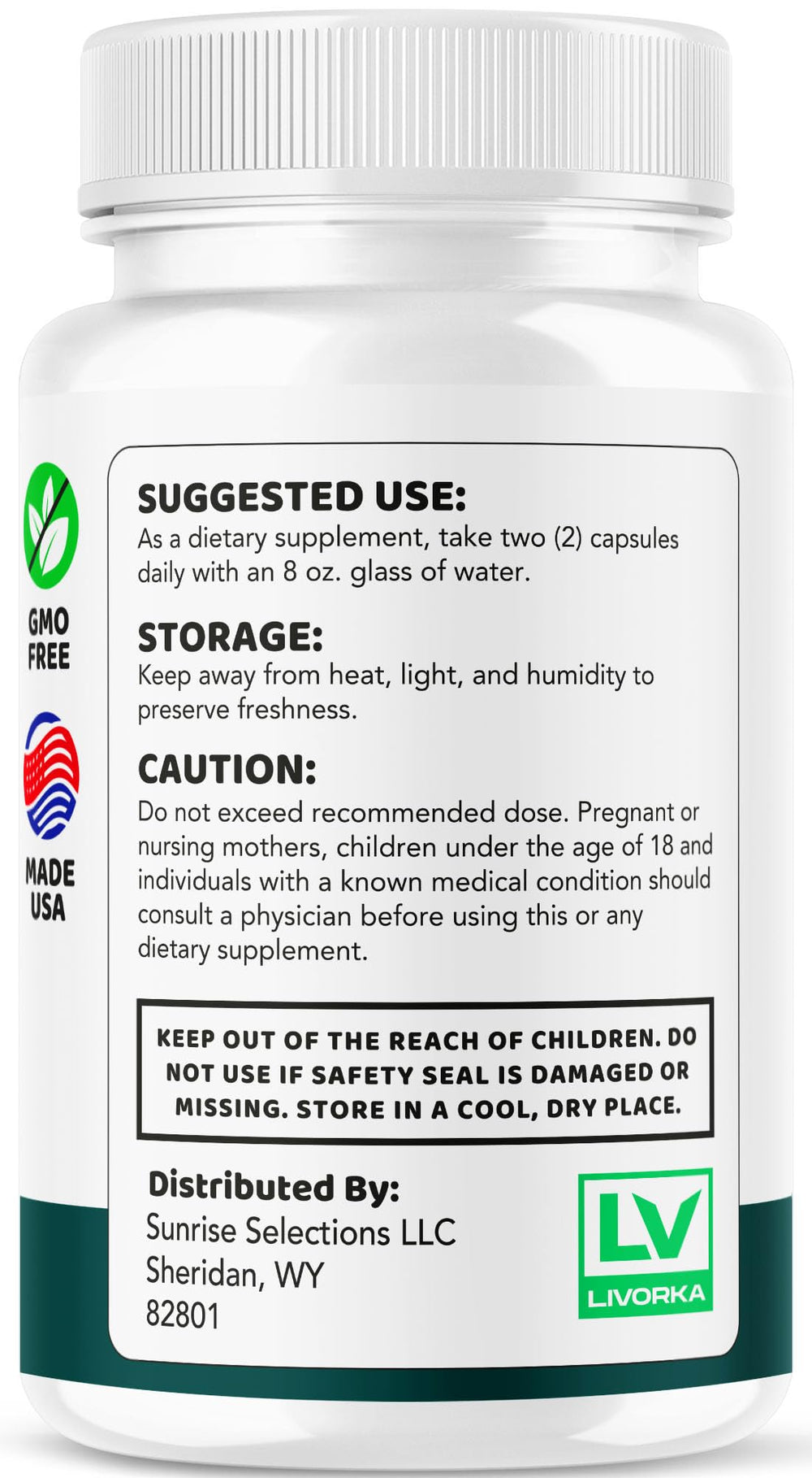 LIVORKA Healthy Flow GMP-certified facility badge on packaging