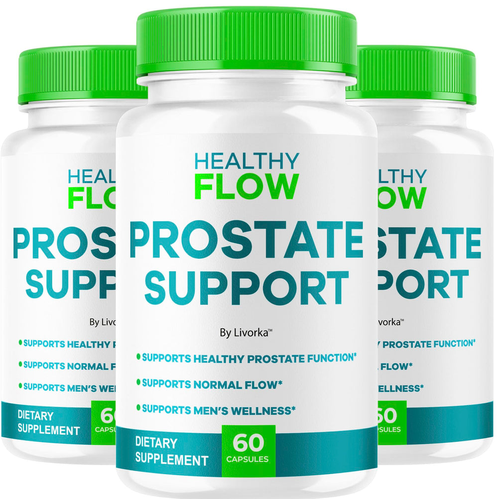 LIVORKA Healthy Flow Prostate Support bottle front view for daily wellness balance.