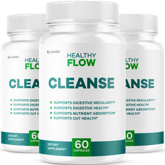 LIVORKA HealthyFlow Cleanse bottle front for daily digestive support.
