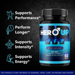 LIVORKA Hero Up bottle label detail highlights all-natural ingredients for balanced wellness.