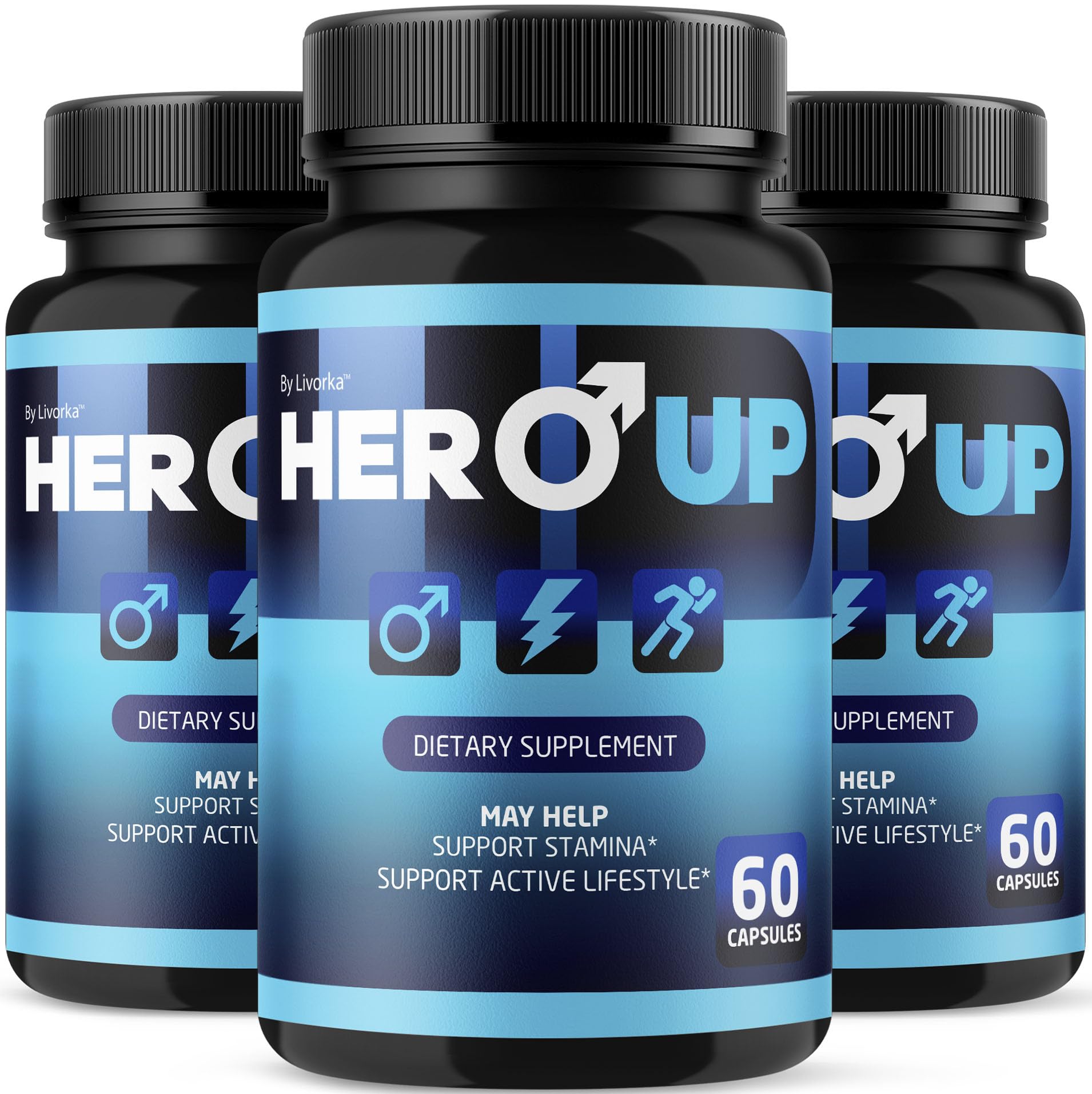LIVORKA Hero Up capsules bottle for easy daily energy support.
