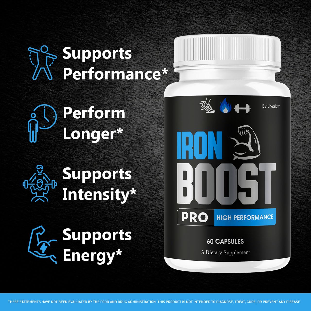 Livorka Iron Boost Pro bottle back with clear labeling for quality