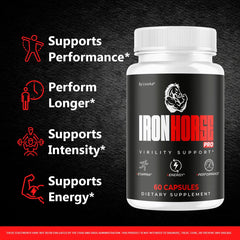 Close-up of LIVORKA Iron Horse Pro capsules showing easy-to-swallow form for daily use.