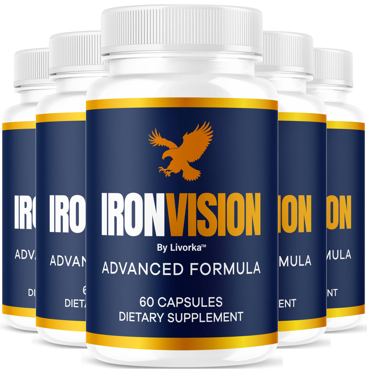 LIVORKA Iron Vision bottle front showing premium eye health support