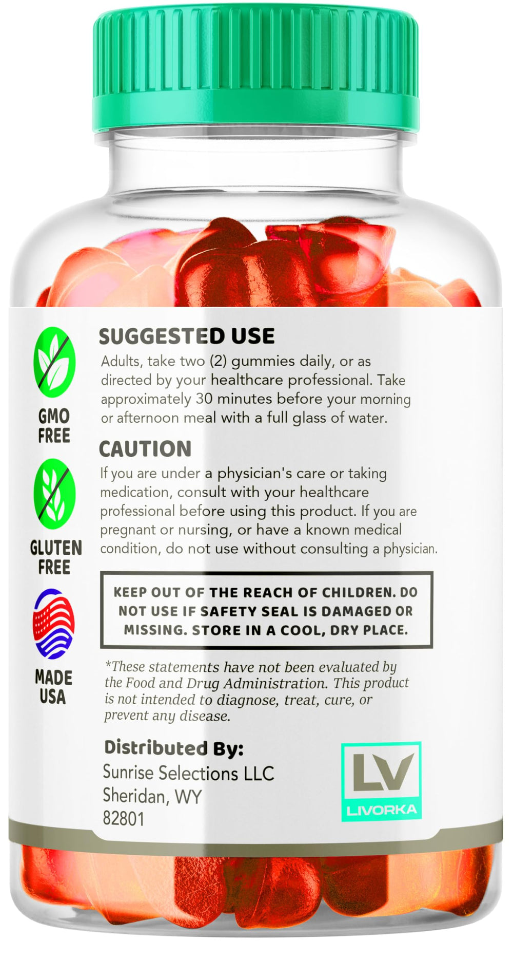 LIVORKA Keto IQ Gummies bottle with 120 count for two months