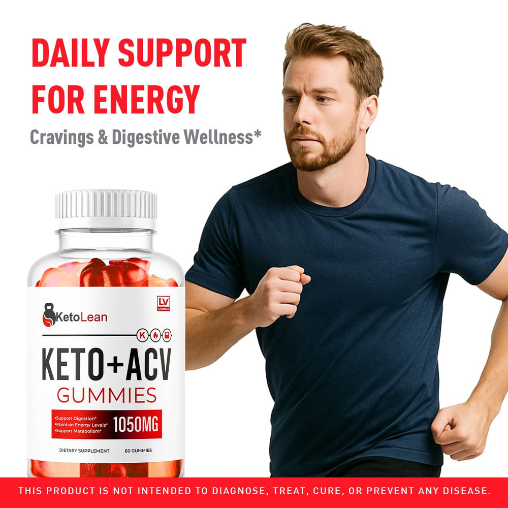 LIVORKA Keto Lean ACV Gummies back label highlighting ingredients and dosage guidance.