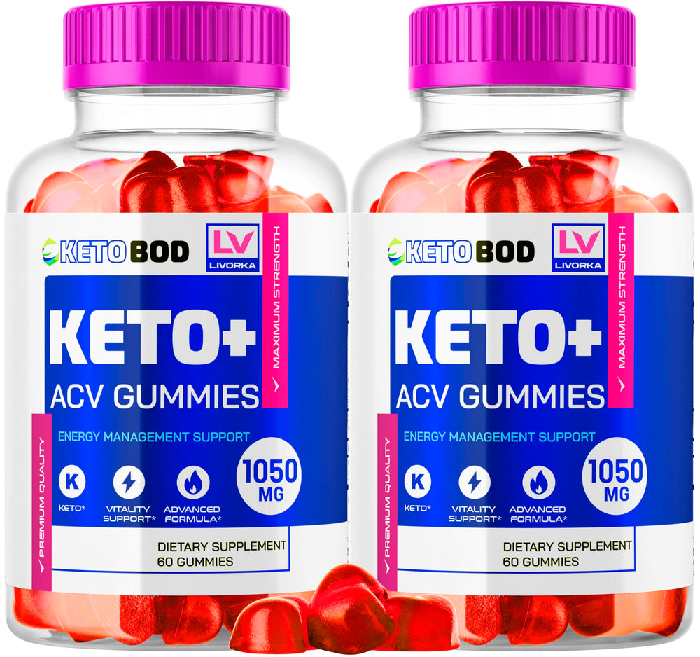 LIVORKA Keto Bod ACV Gummies front view of 2-pack bottle for daily use