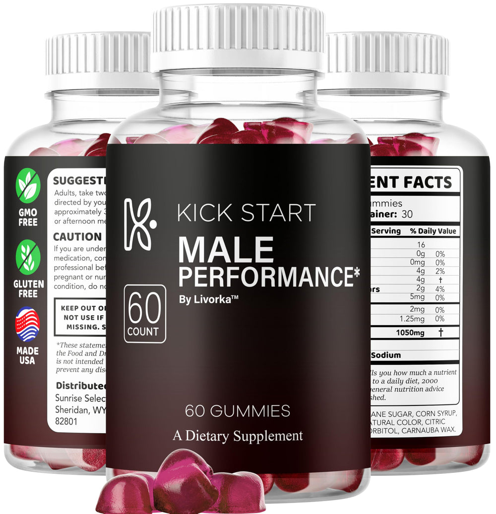 LIVORKA Kickstart Gummies banner info underscores clean, all-natural formula.