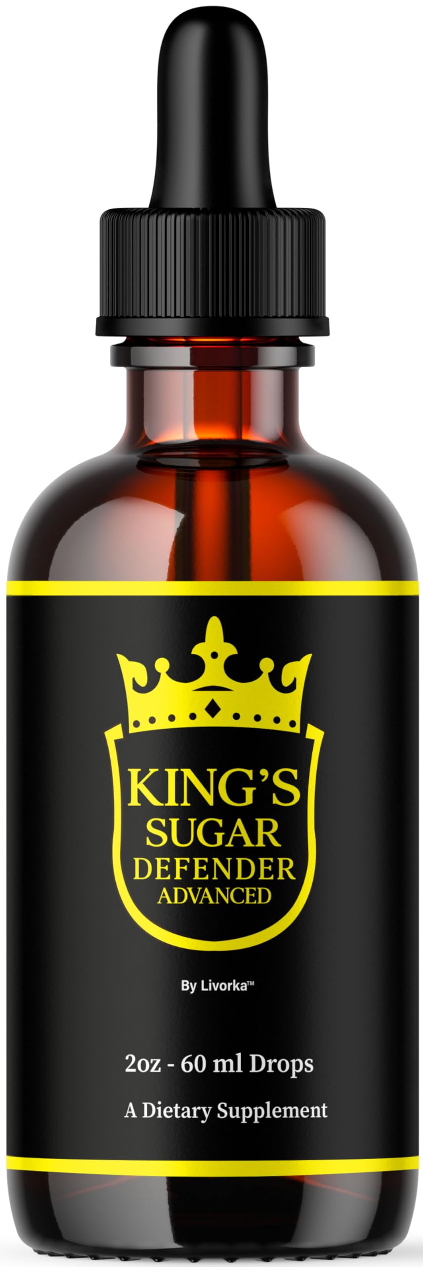 LIVORKA Kings Sugar Defender Drops bottle for easy daily dosing and wellness support.