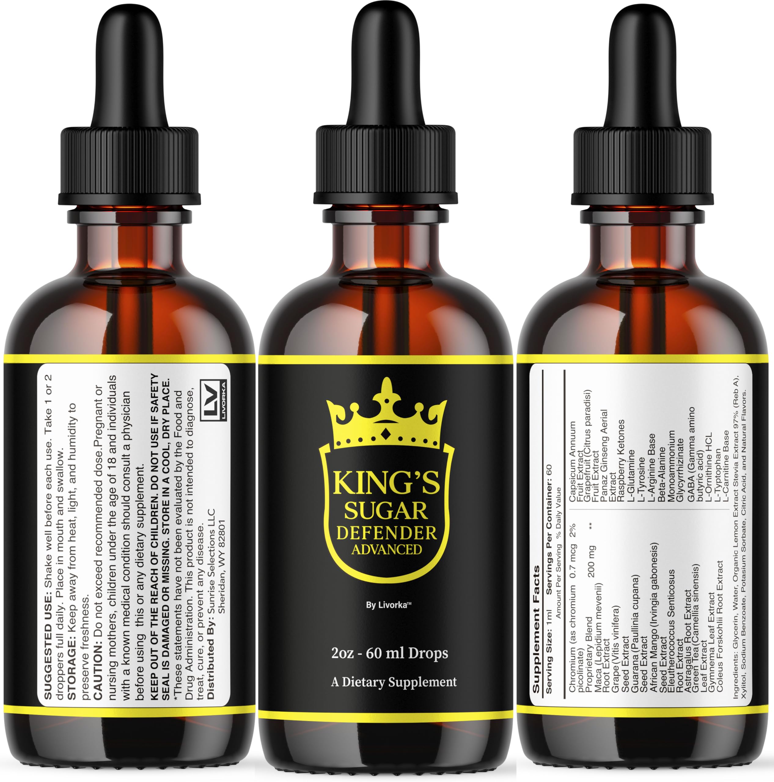 Dried drops ready to measure and dose with LIVORKA Kings Sugar Defender