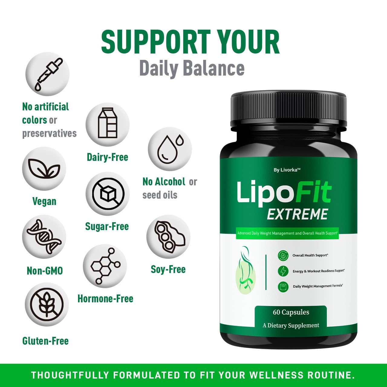 LIVORKA Lipo Fit Extreme pack back highlighting ingredients