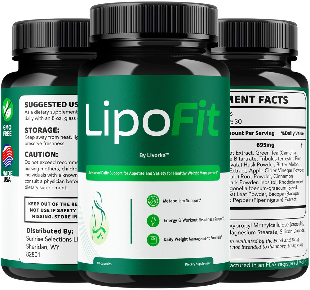 LIVORKA Lipo Fit with a glass of water, simple daily intake scenario.