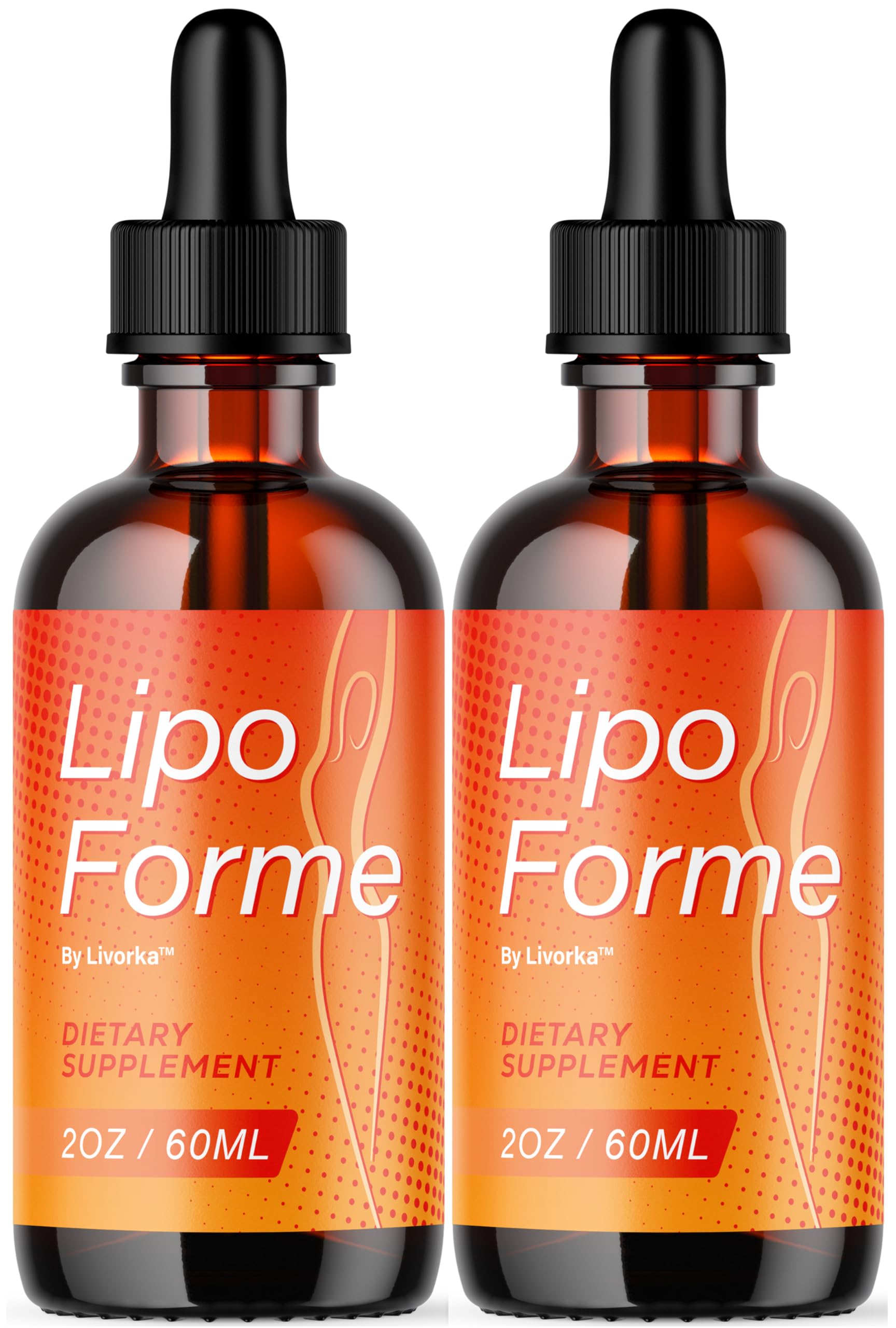 Livorka LipoForme Drops bottle pour enables easy daily dosing for wellness.