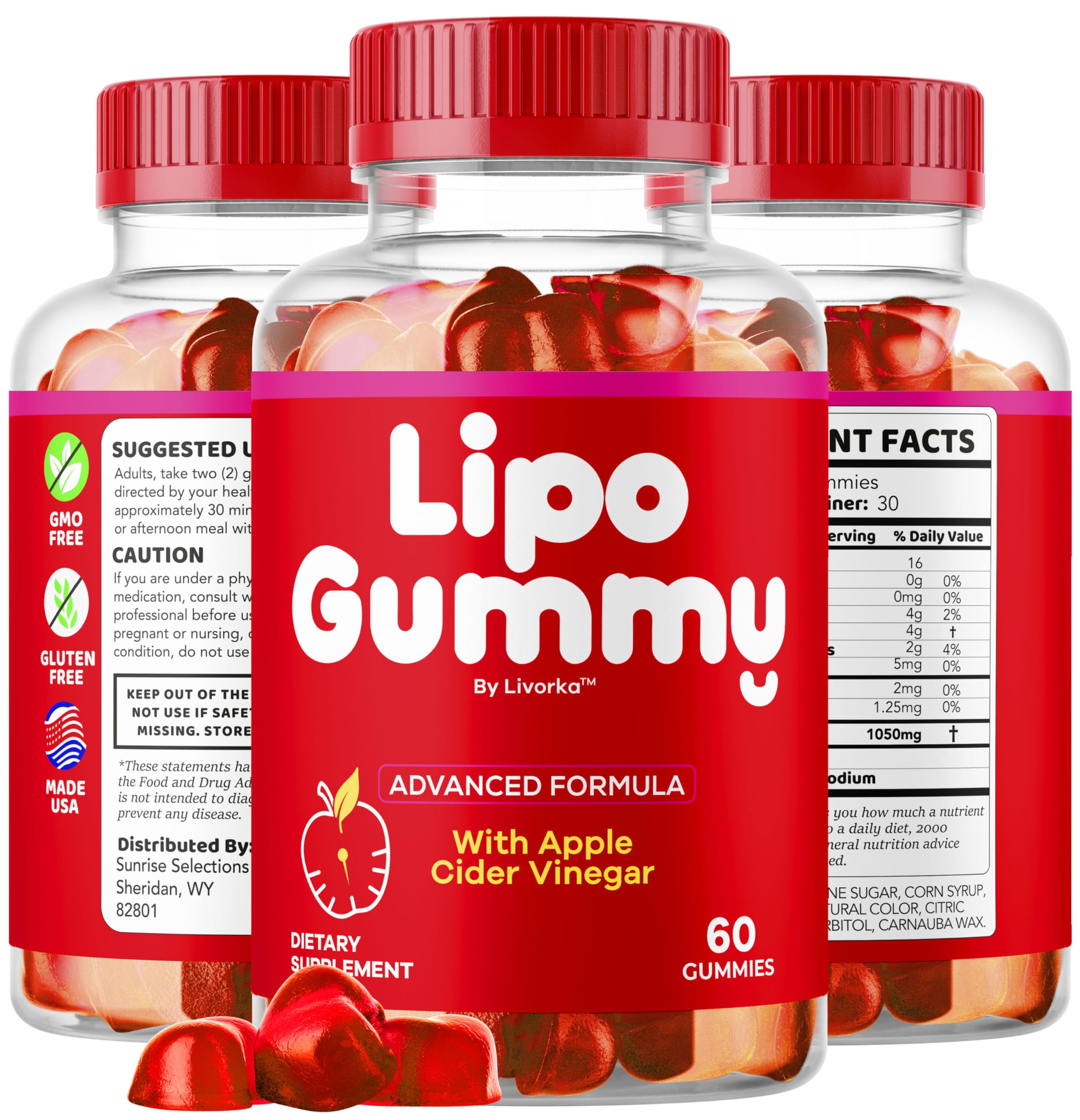 LIVORKA Lipogummy hand-held bottle for on-the-go usage.