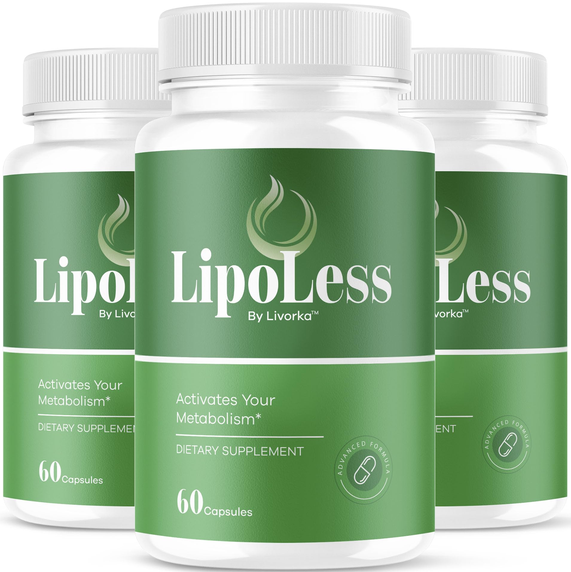 LIVORKA Lipoless capsules bottle front for daily wellness support.