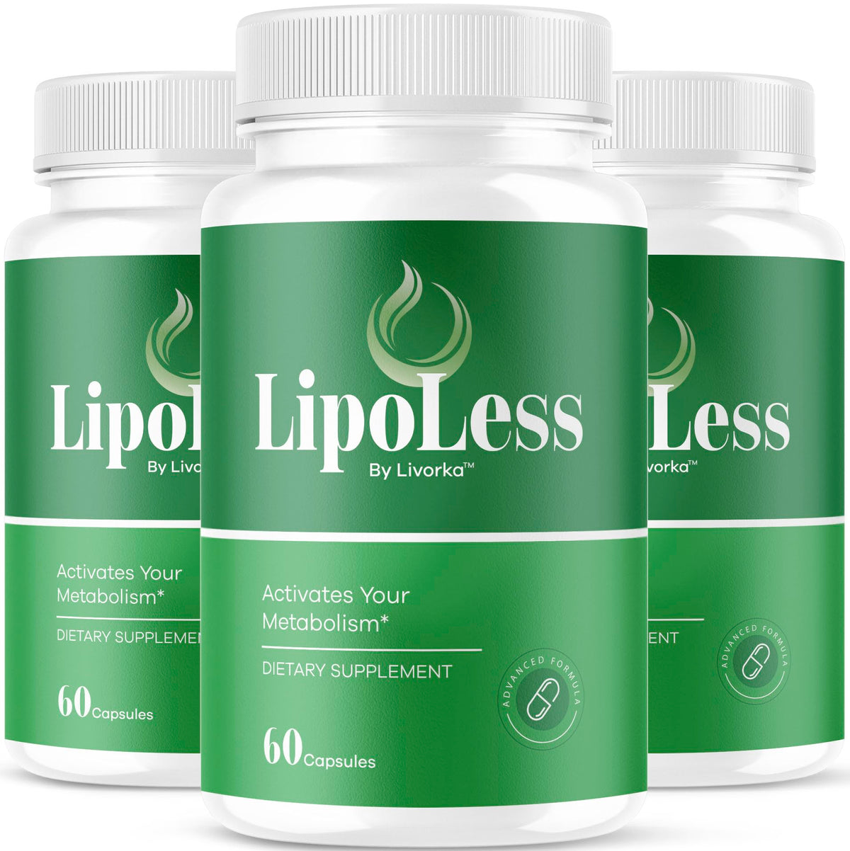 LIVORKA Lipoless capsules bottle front for daily wellness support.