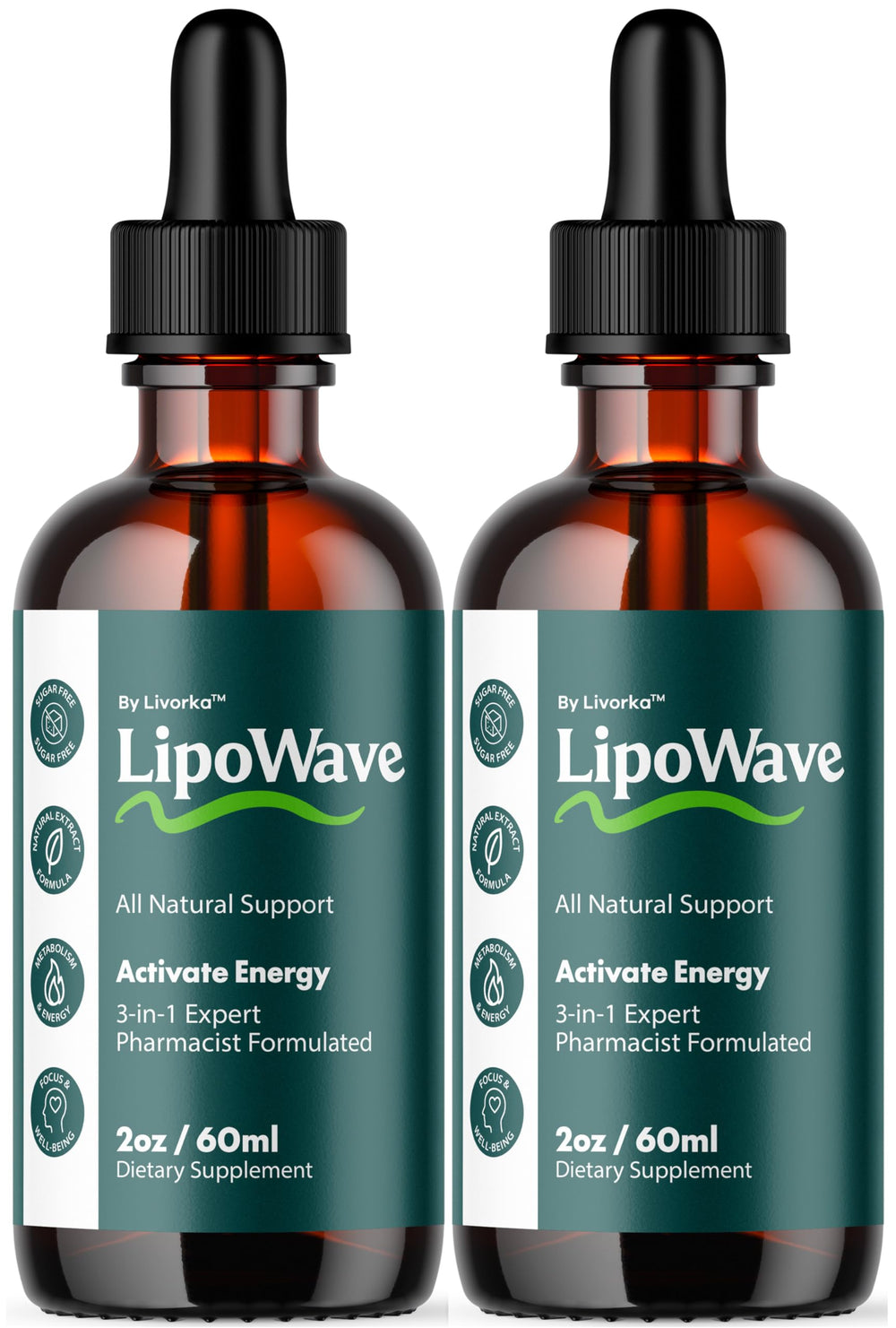 LIVORKA Lipowave Drops bottle front view for daily wellness support