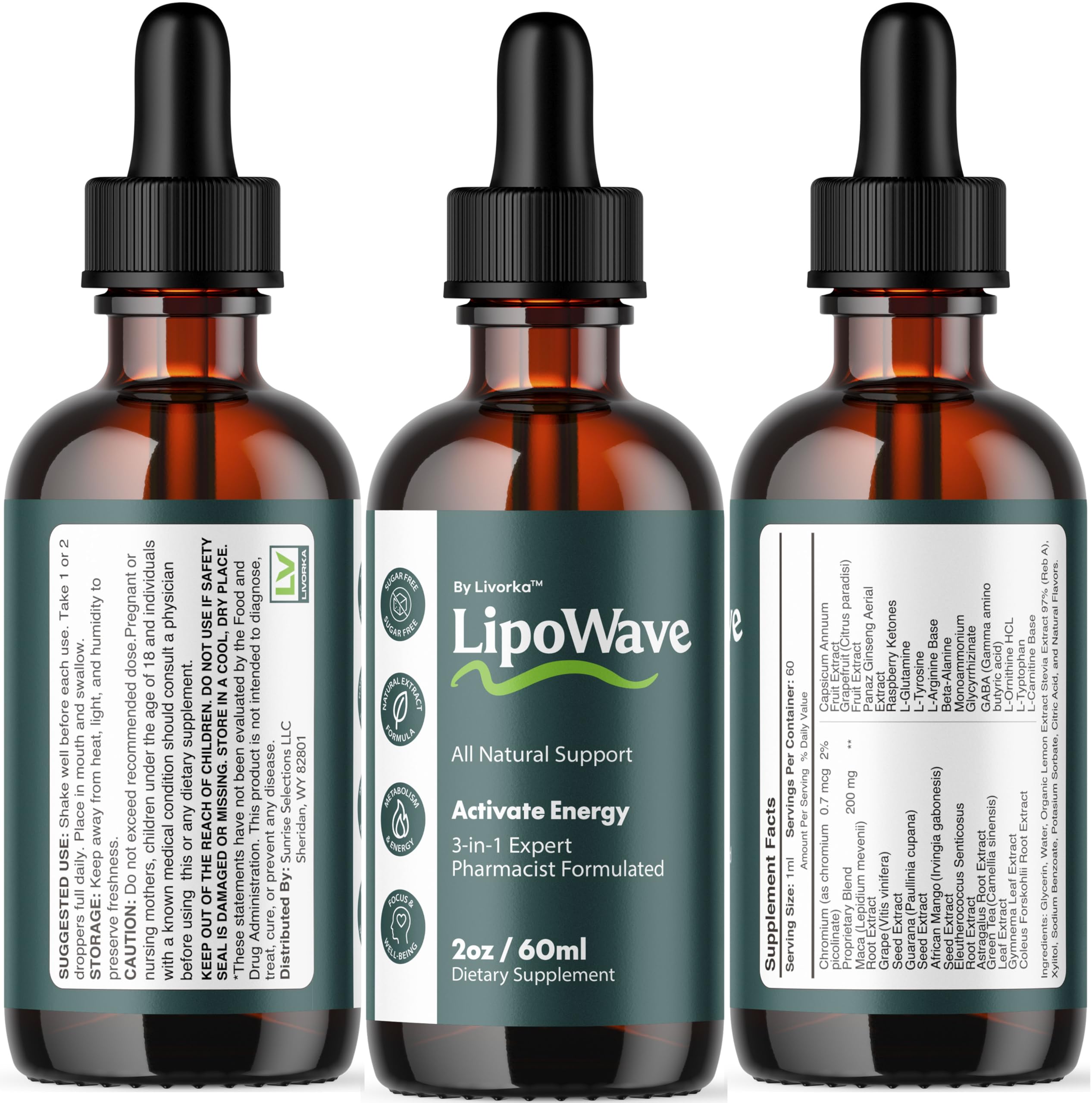 LIVORKA Lipowave Drops bottle on desk implies everyday wellness