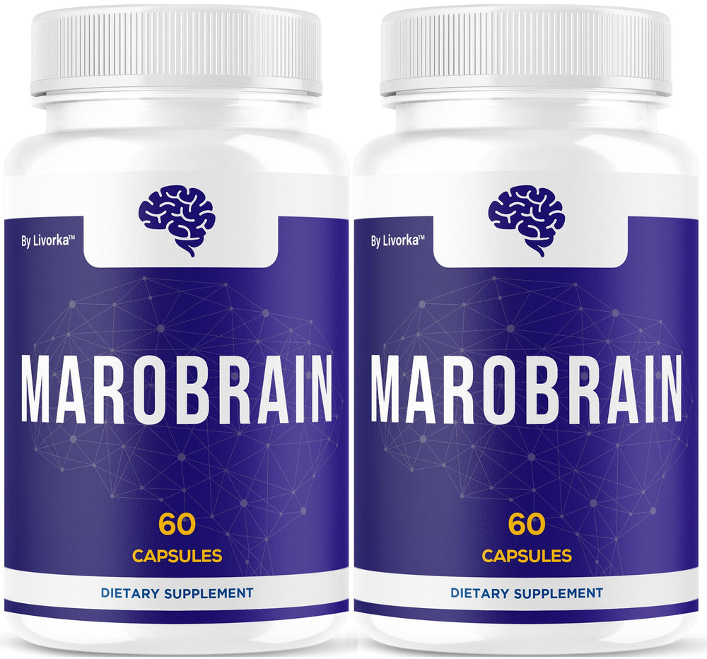 LIVORKA Marobrain capsules bottle front view for daily focus support.