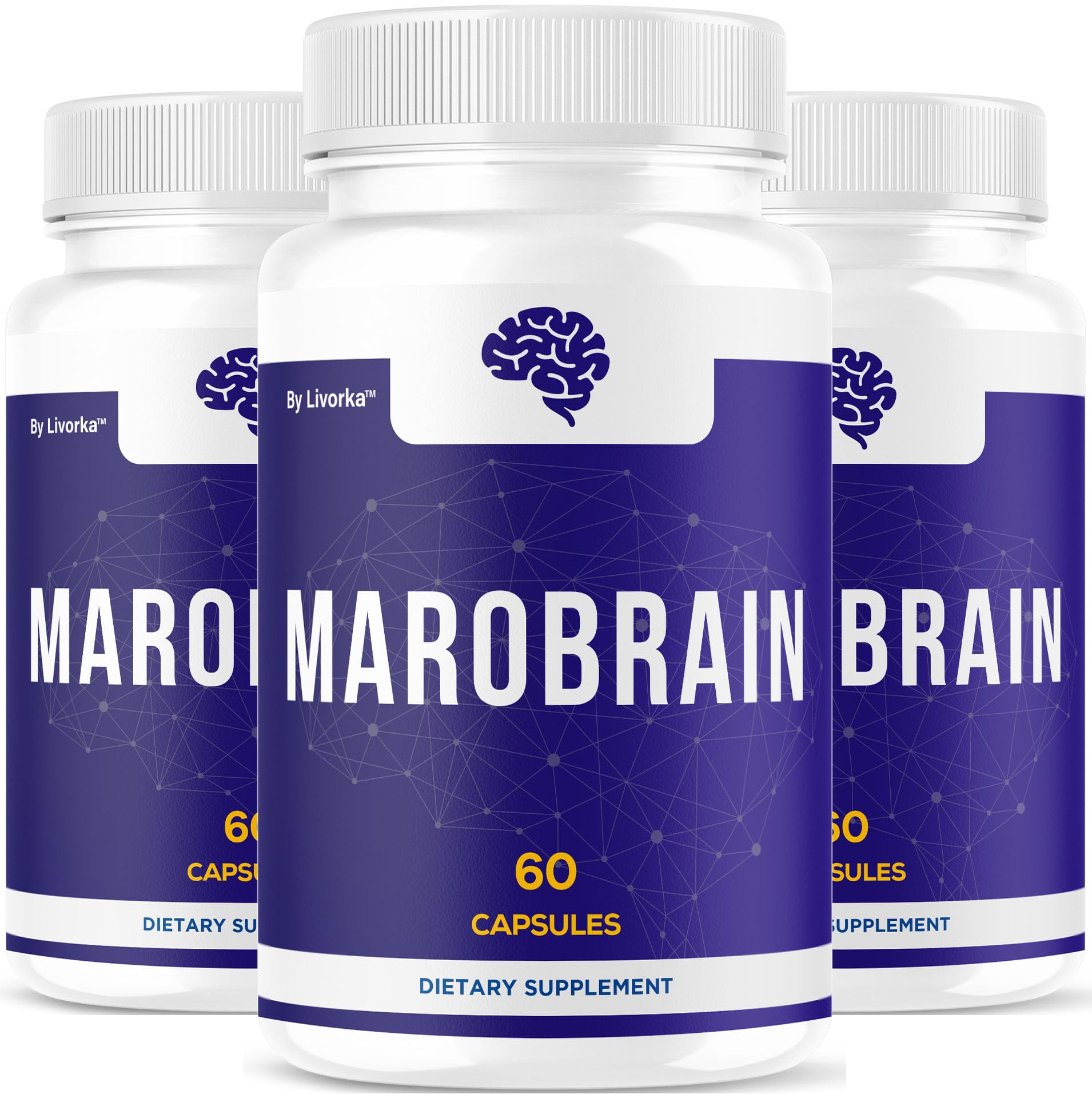 LIVORKA Marobrain capsules bottle for daily brain support.