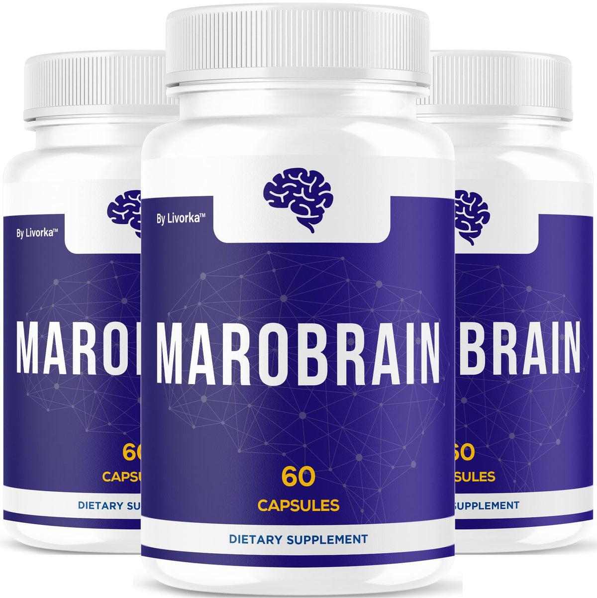 LIVORKA Marobrain capsules bottle for daily brain support.