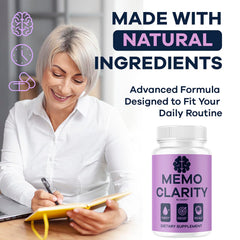 LIVORKA Memo Clarity bottle with glass of water on a tidy desk.
