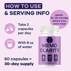 LIVORKA Memo Clarity capsules in hand illustrating daily intake convenience.