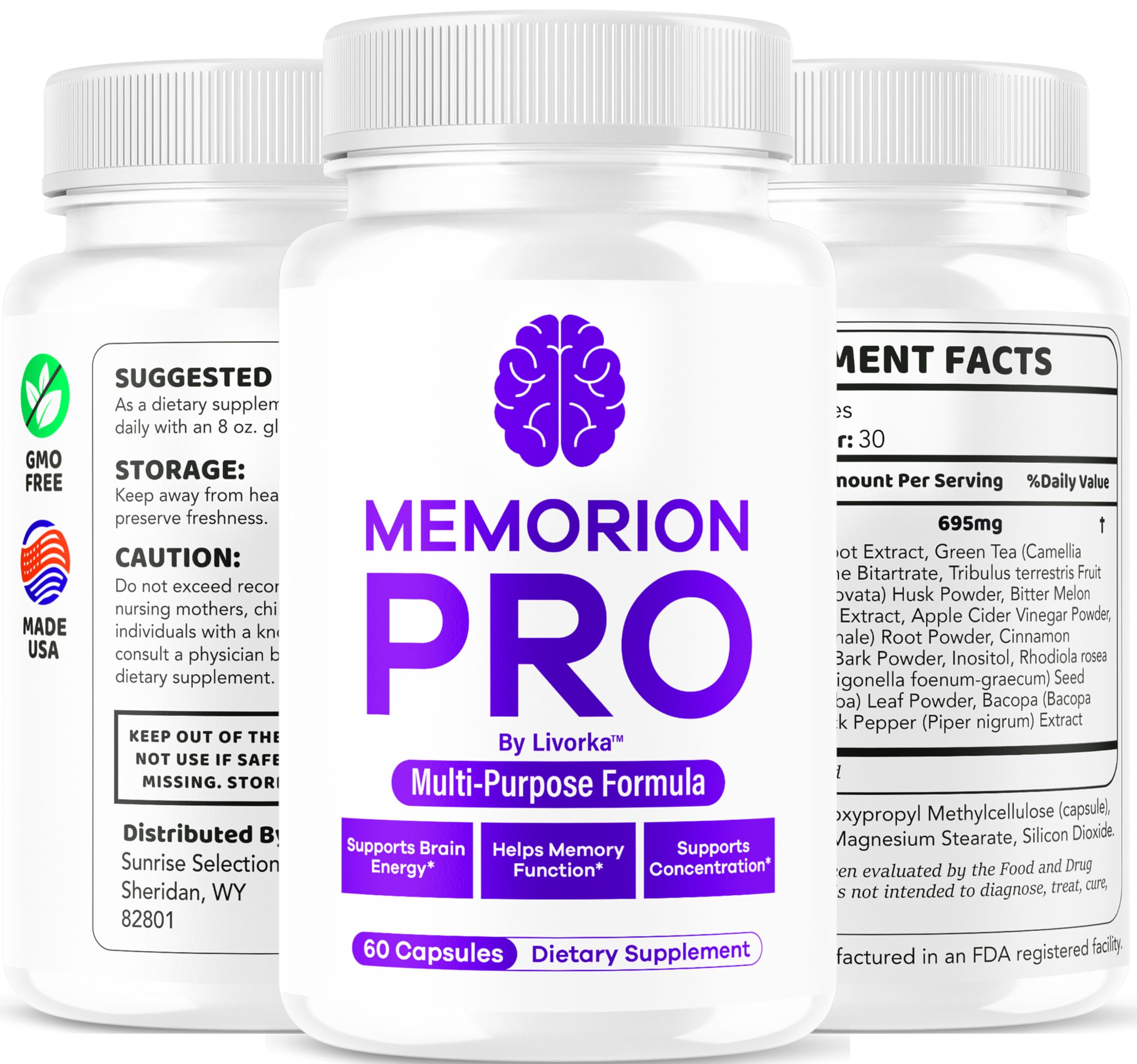 LIVORKA Memorion Pro two-month supply emphasizes routine.
