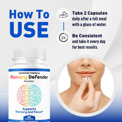LIVORKA Memory Defender label packaging emphasizes natural wellness and quality.