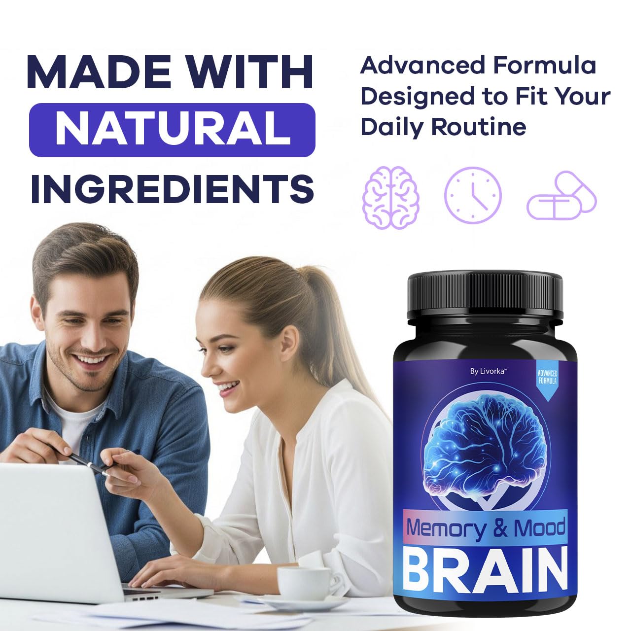 LIVORKA Memory Mood Brain daily-use shot for morning routine integration.