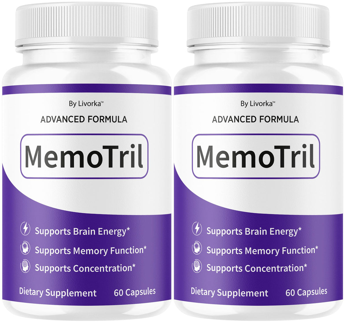LIVORKA Memotril bottle front view for daily focus support
