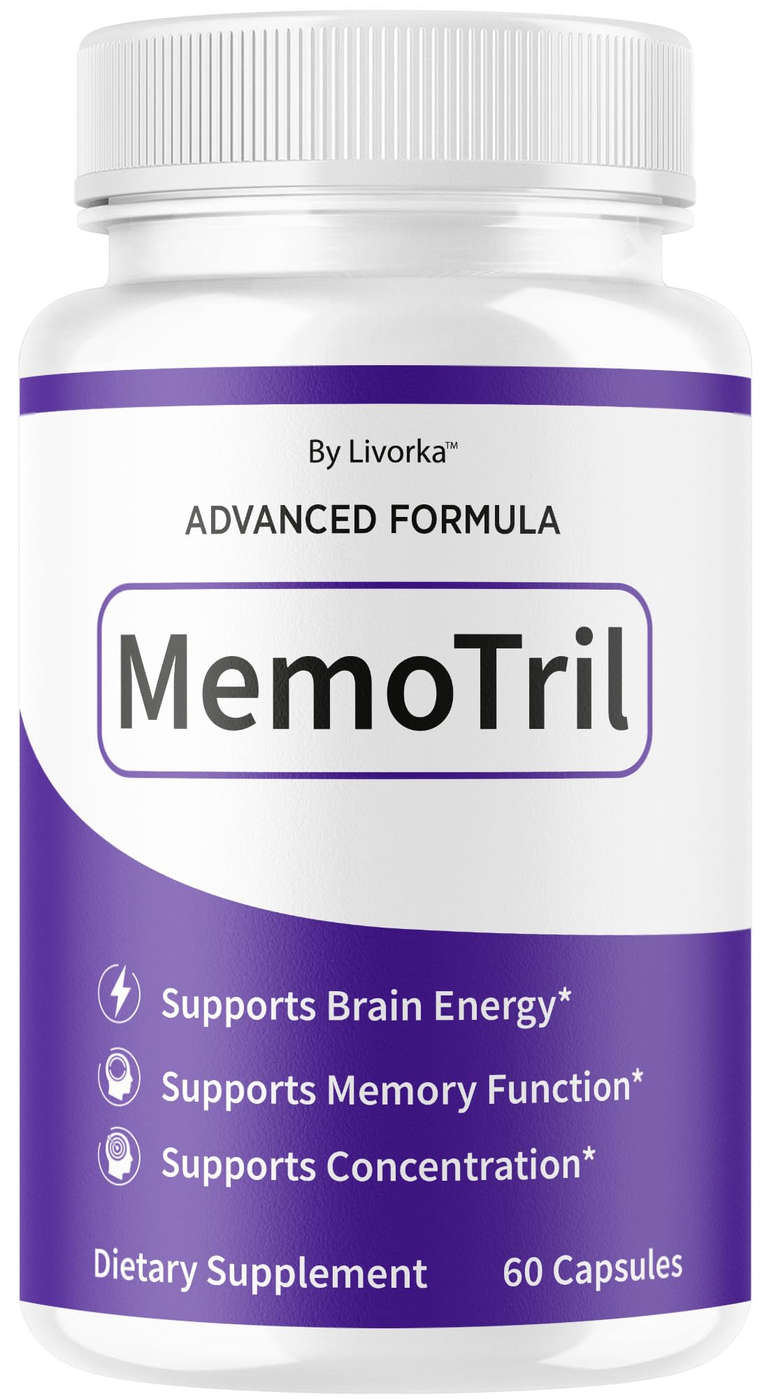 LIVORKA Memotril bottle on a clean desk for daily focus support