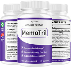 Livorka Memotril bottle on desk scene implies consistent daily supplementation.