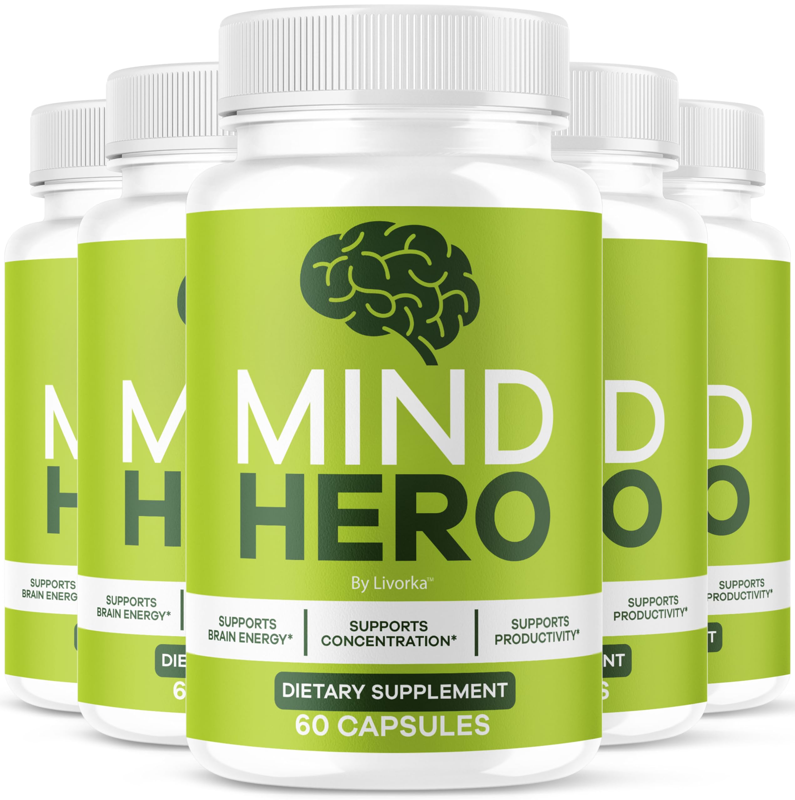 LIVORKA Mind Hero bottle on desk signals daily focus support